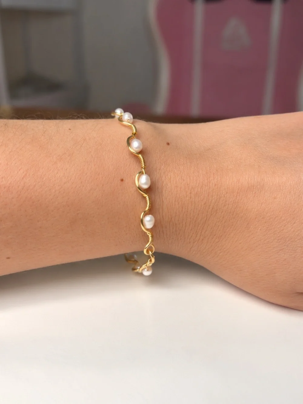 Handmade Freshwater Pearl Necklace & Bracelet Set – 14K Gold Filled